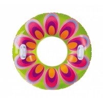 Надувной круг разноцветный с ручками диаметр 97 см