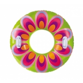 Надувной круг разноцветный с ручками диаметр 97 см