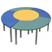 Стол круглый детский из 5-ти столов(ЛДСП)  с регулируемой высотой