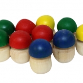 Грибочки, Деревянные игрушки (счетный материал, цветные, 10 шт)