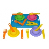 Набор детской посуды «Минутка» с подносом на 4 персоны
