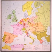 Карта Европа с 1815-1949 гг. глянцевое 1-стороннее ламинирование