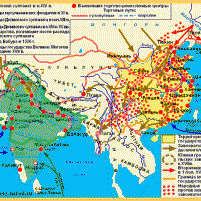Карта Индия и Китай в средние века глянцевое 1-стороннее ламинирование