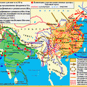 Карта Индия и Китай в средние века глянцевое 1-стороннее ламинирование