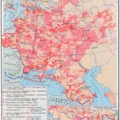 Карта Революция 1905-1907 гг. в России глянцевое 1-стороннее ламинирование