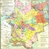 Карта Российская империя во второй половине 18 в. (142х115) глянцевое 1-стороннее ламинирование