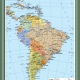 Карта Южная Америка социально-экономическая глянцевое 1-стороннее ламинирование