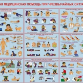 Плакаты Первая медицинская помощь в чрезвычайных ситуациях (12 шт.)