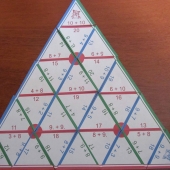 Математическая пирамида Вычитание до 10 раздаточная