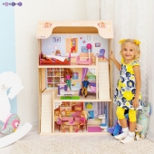 Кукольный дом для Барби «Шарм»(16 предметов мебели,2 лестницы)