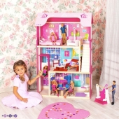 Кукольный домик для Барби «Грация»(16 предметов мебели,лестница,лифт,качели)