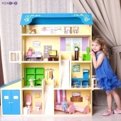 Кукольный домик для Барби «Лира»(28 предметов мебели,2 лестницы,гараж)