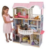 Винтажный кукольный дом для Барби «Магнолия»(Magnolia) с мебелью 13 предметов