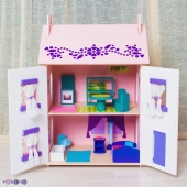 Деревянный кукольный домик «Анастасия» с 15 предметами мебели