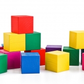 Цветные деревянные кубики для детей
