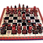 Шахматы с росписью с доской 60*60см