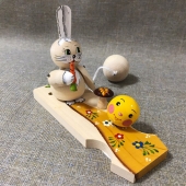 Богородская игрушка «Заяц и колобок»